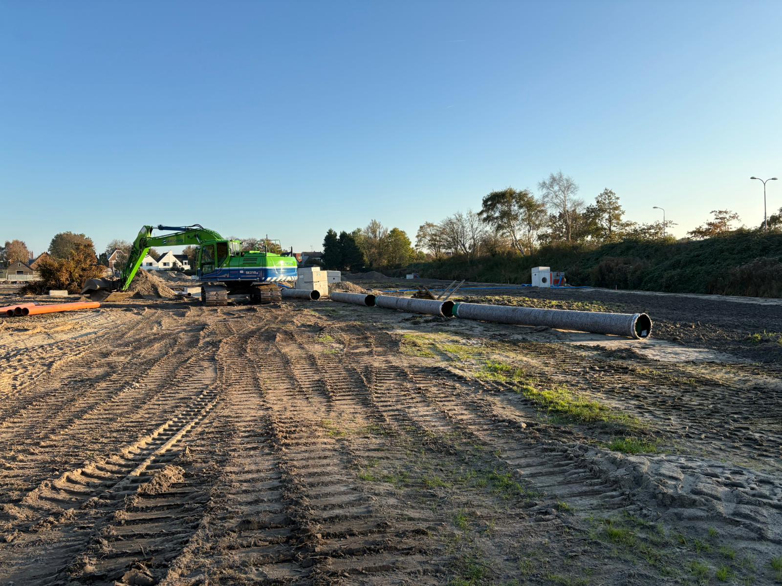 Eerste werkzaamheden machines