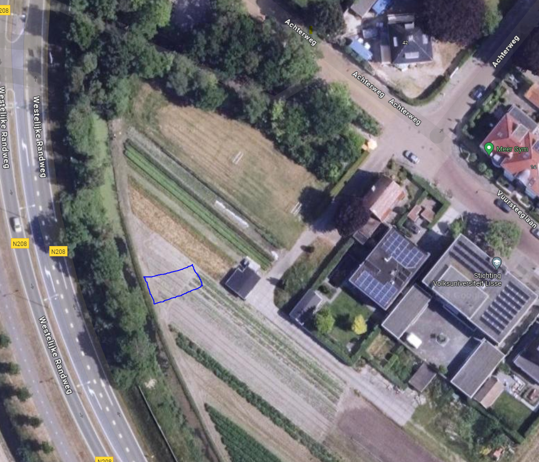 Maps ingezoomt met huis getekend